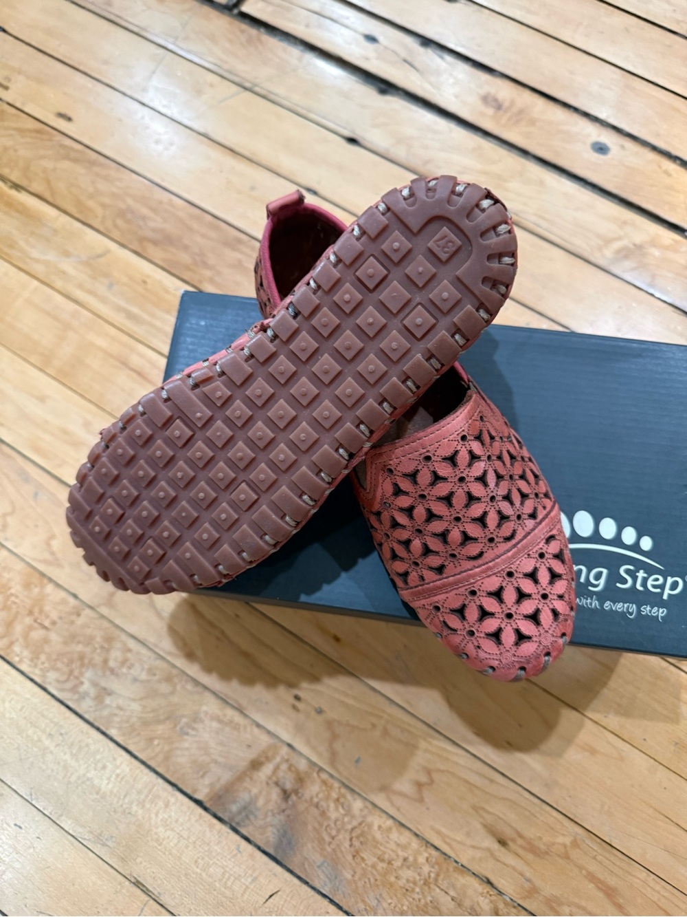 Spring Step Coral Cutout Loafers - Picture 2 of 4